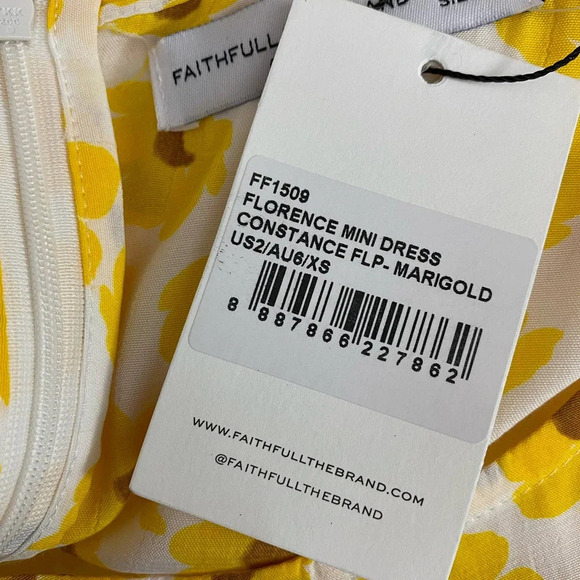 FAITHFULL THE BRAND Florence Mini Dress Yellow - Picture 11 of 12
